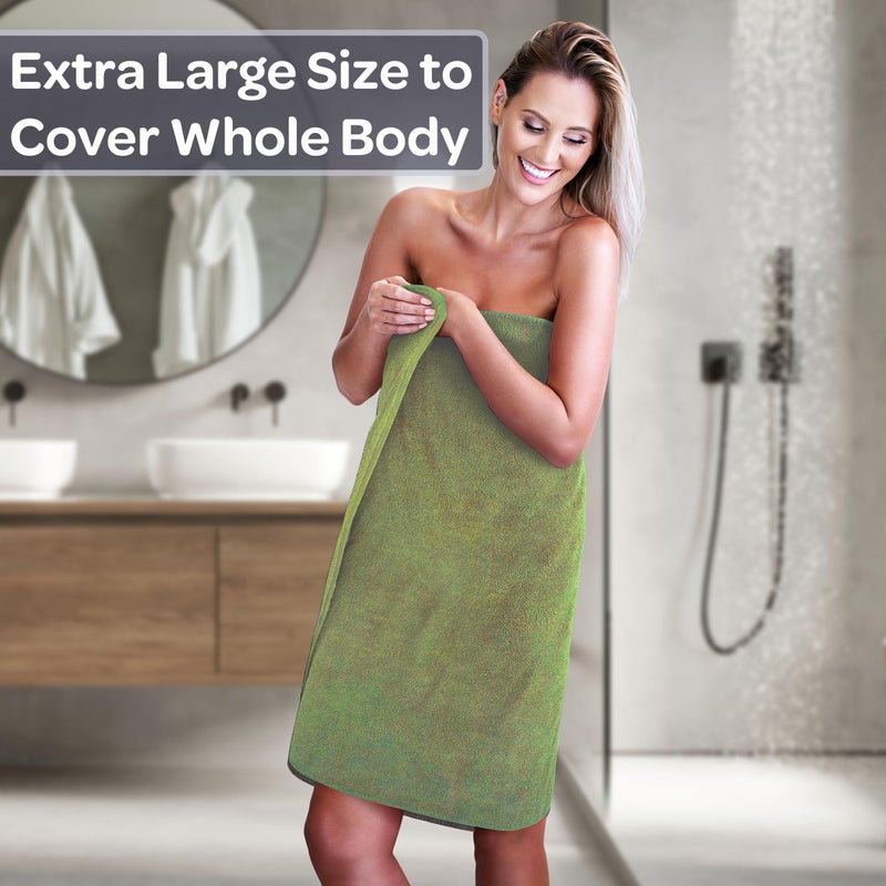 Lavish Home 6 Piece Bathroom Towels Set - 625GSM 100% Cotton Bathroom Essentials with 2 Absorbent Wash Cloths, 2 Hand Cloths, and 2 Bath Towel for Shower, Gym, Dorm and Spa (Green) - Image 2